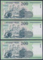 2007. 200Ft (3x) egymásutáni sorszámokkal T:I