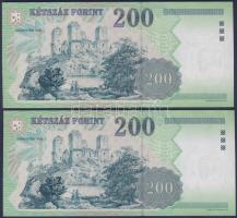 2001. 200Ft (2x) kevés ugrású sorszámokkal T:I
