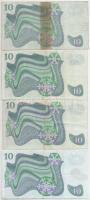 Svédország 1966-1984. 10K (4xklf) T:F-G az egyik ragasztva
Sweden 1966-1984. 10 Kronor (4xdiff) C:F...