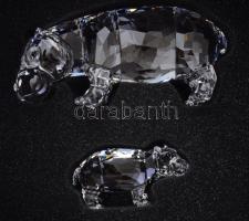 Swarovski víziló kicsinyével. Eredeti számlával, leírással, eredetiségigazolással, eredeti dobozában...