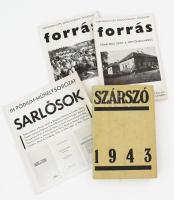 Szárszó 1943. Előzményei, jegyzőkönyve és utóélete. Dokumentumok. 1983, Kossuth. Kiadói kartonált kötés, papír védőborítóval, jó állapotban + A Forrás 2 db tematikus száma + Sarlósok.