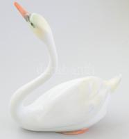 Herendi hattyú. Jelzett, kézzel festett, hibátlan, 15x11 cm. Ritka!