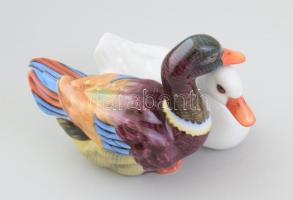 Herendi tőkés réce pár. Jelzett, kézzel festett, leírással, hibátlan, eredeti dobozában, 11x7 cm