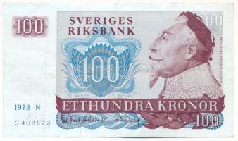 Svédország 1978. 100K T:F erős papír Sweden 1978. 100 Kronor C:F sturdy paper Krause P#54