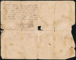 1849 Szabadságharcos honvéd levele. A Maklár mellett március 25-én írt levélben a 33. zászlóaljba ta...