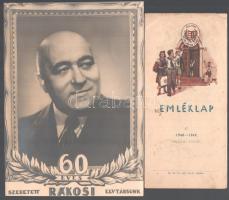 1952 60 éves szeretett Rákosi Elvtársunk. Propaganda fotó 17x24 cm + 1948-49 es iskolai emléklap