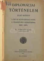 Dr. Horváth Jenő: Diplomáciai történelem I-II. Bp., 1921, Szent István Társulat. Újrakötött, sérült félvászon kötés, viseltes állapotban.