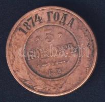 Oroszország 1874EM 5k T:3/3-