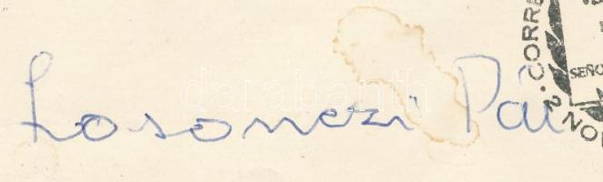 Losonczi Pál (1919-2005) államfő aláírása perui borítékon, őt ábrázoló bélyeggel