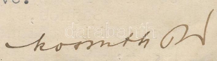 Kossuth Pál (1887-1966) földbirtokos, főszolgabíró, országgyűlési képviselő aláírt levele lácai lelk...