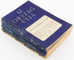 1939 Az Ország Útja. Antifasiszta szellemiségű állam- és nemzetpolitikai folyóirat. III. évf. 1-10., 12. sz. (Egy szám híján teljes évfolyam, a novemberi hiányzik). Szerk.: Barankovics István, gróf Dessewffy Gyula. Kiadói papírkötés, vegyes állapotban.