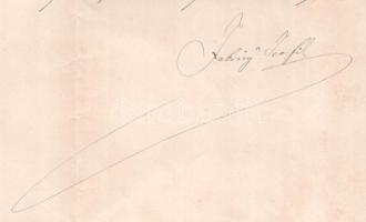 Fabiny Teofil (1822-1908) igazságügy-miniszter által aláírt okirat