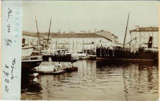 1900 Fiume, Rijeka; SS Sava, SS Pola. photo (gluemark) / Dr. Kenessey Aladár pécsi orvos levele feleségének Szántó (Szánthó) Ilonának