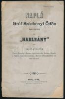 Napló Gróf Széchenyi Ödön hajós kapitány által "Hableány" nevű saját gőzösén Pestről Párizsig a Dunán, Lajos-csatornán, Majnán, Rajnán, a franczia összekötő-csatornán, a Marnán és Szajnán 1867-ben tett vizi-utról. Pest, 1868, Gyurian és Deutsch, 23 p. A hátsó borítón térképpel: "Térrayza azon vizi-utaknak mely Párist valamint az éjszaki tengert Pesttel összeköti". A borítón "Festetics Gyula" névbélyegzésével. Kiadói papírkötés, viseltes, széteső állapotban. Ritka! Árverésen nem szerepelt!