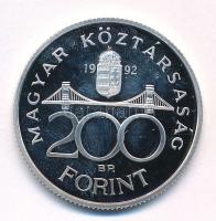 1992. 200Ft Ag "MNB" T:AU (PP) patina Adamo F13