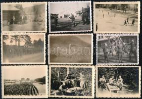 cca 1941-1944 II. világháborús magyar katonai fotó tétel: teherautók, géppuska tüzelőállásban, megfi...