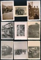 cca 1941-1944 II. világháborús magyar katonai fotó tétel: teherautók, géppuska tüzelőállásban, megfi...