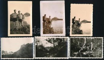 cca 1941-1944 II. világháborús magyar katonai fotó tétel: teherautók, géppuska tüzelőállásban, megfi...