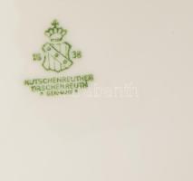 1938, Hutschenreuther Bavaria kétrészes fehér kávézó készlet, jelzett, teljes, hibátlan