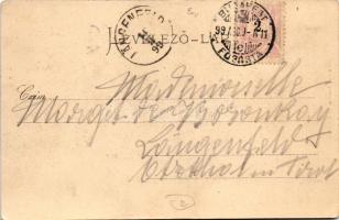 1899 (Vorläufer) Budapest, Lánchíd, pesti rakpart árukkal, teljesen tele a hajószállítás áruival, vá...