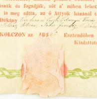 1832 Miskolc város csizmadia céh mesterlevele a város fametszetű látképével. Egyik szélen kivágással...