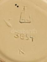 Német söröskorsó, ón fedéllel, gazdag díszítéssel, jelzett, m: 17 cm