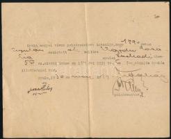 1930 Gyulai okirat 6 db városi illetékbélyeggel