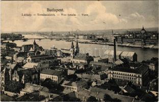 1915 Budapest I. Víziváros, Blum-féle részvénytársaság gőzmalom, Duna, Országház, Batthyány tér (ázott sarok / wet corner)