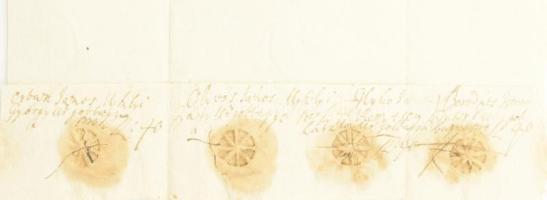1674 Kezez levél Misticfői? jobbágyért, másik négy jobbágy keze vonásával