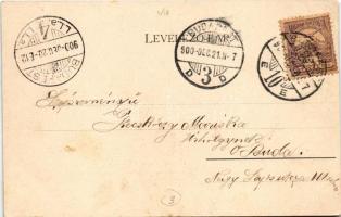 1900 Budapest VIII. Baross utca, Józsefvárosi templom, Bodó kávéház, villamos, fogorvos. Schmidt Edg...