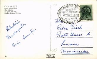 1942 Budapest VII. Keleti pályaudvar, Baross szobor, villamosok, Kerepesi út, Park Hotel szálloda, T...