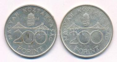 1994. 200Ft "Deák" Ag (2x) T:XF patina Adamo F13.1