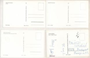 Berettyóújfalu - 4 db MODERN fekete-fehér Képzőművészeti Alap képeslap (Kórház, Mezőgazdasági Szakmu...