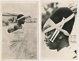 1958 Ruanda-Urundi - 2 db modern afrikai folklór képeslap / 2 modern Affrican folklore postcards