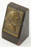 Solymári Valkó László (1909-1984) Liszt Ferenc portré. Bronz, fa alapon 8x10 cm m: 14 cm