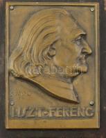 Solymári Valkó László (1909-1984) Liszt Ferenc portré. Bronz, fa alapon 8x10 cm m: 14 cm