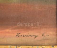 Vasváry jelzéssel: Csendélet. Olaj, vászon, sérült. Dekoratív, sérült fakeretben, 40×50 cm