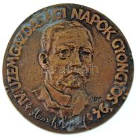 Lantos Györgyi (1953-) 1994. &quot;IV. Üzemgazdasági Napok Gyöngyös &#039;94 - Hensch Árpád&quot; egyoldalas bronz emlékérem (79mm) T:XF patina