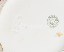 Kispesti porcelán váza, egyedi mázas. Kézzel festett, jelzett, alján minimális lepattanással ami old...