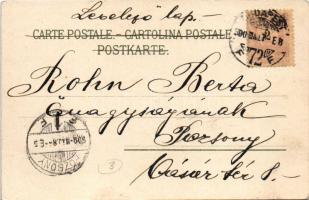 1900 La Chasse aux Coeurs / Cupids with hearts. Raphael Kirchner style Art Nouveau litho (EK)