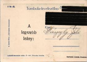 Szilveszteri ólomöntés (jövendölés a következő évre). Tombola-levelezőlap I b-2. s: Juszkó Béla (EK)