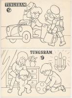 Tungsram izzó - 4 db MODERN magyar postatiszta reklám képeslap