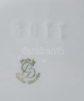 Csehszlovák porcelán liszt tároló, fedelének billenőrésze hiányzik, porcelán hibátlan, 15x16 cm