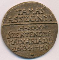 Asszonyi Tamás (1942-) DN "NAVIGARE NECESSE EST" bronz névjegyérem (~36-37mm) T:AU,XF