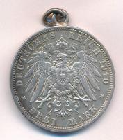 Német Államok / Poroszország 1910A 3M Ag "II. Vilmos" T:XF füllel, patina 
German States ...