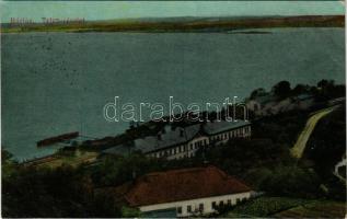 1912 Báziás, vasútállomás és kikötő. A. Mühsammer kiadása / railway station and port (fl)