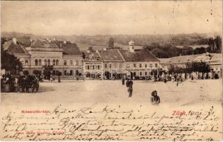 1901 Zilah, Zalau; Kossuth tér, piac. Seres Samu kiadása / square, market