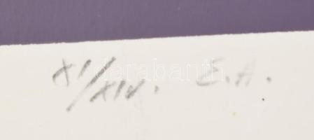 Zala Tibor (1920-2004): "Gyökerek", 1981. Szitanyomat, papír. Jelzett. Művészpéldány E.A. ...