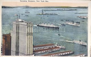 New York Bay, Incoming steamships