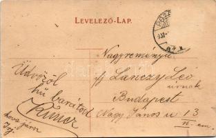 1907 Pozsony, Pressburg, Bratislava; Stefánia út, villamos, hirdetőoszlop Fiumei csokoládé, Gebauer ...